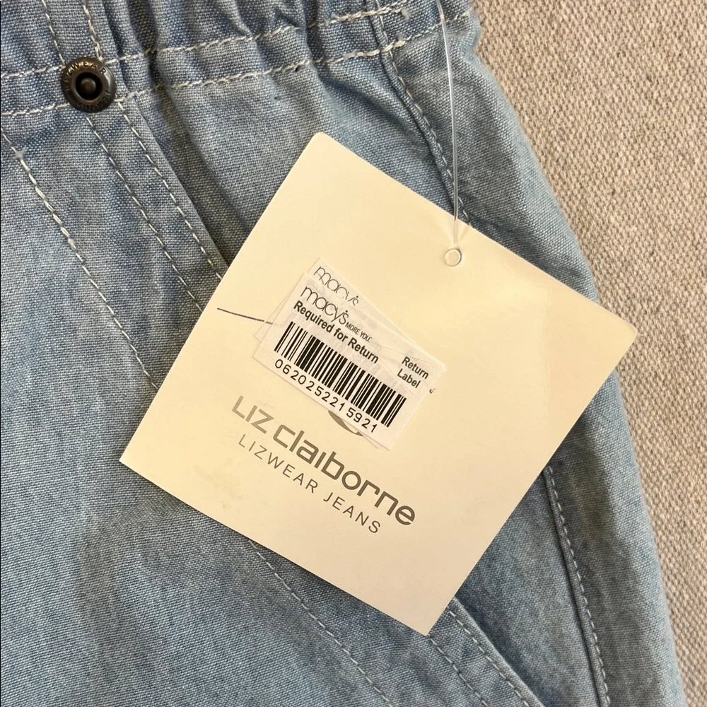 Liz Claiborne Light Blue Denim Drawstring Shorts - Picture 8 of 8